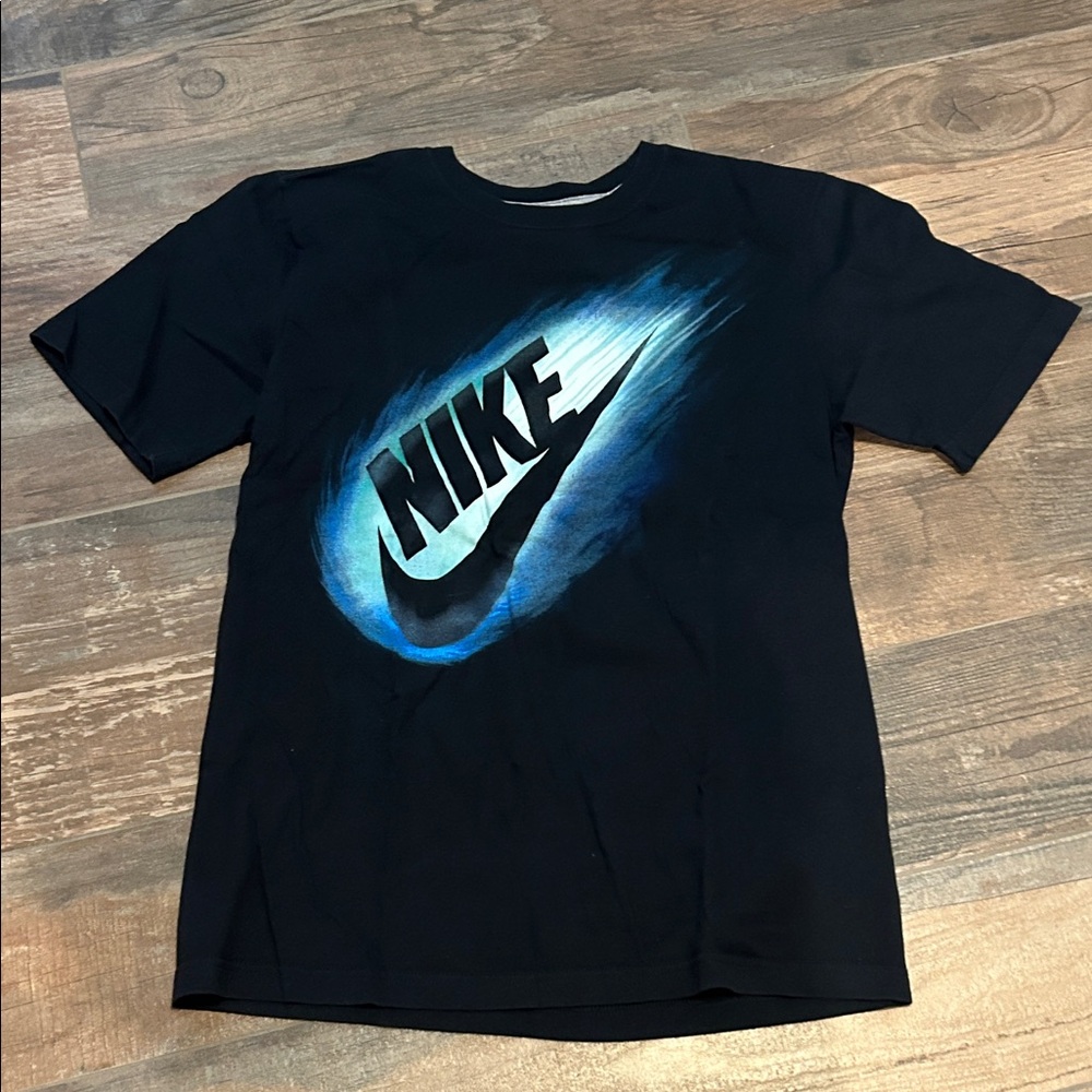 Nike Black Tee with Blue Graphic